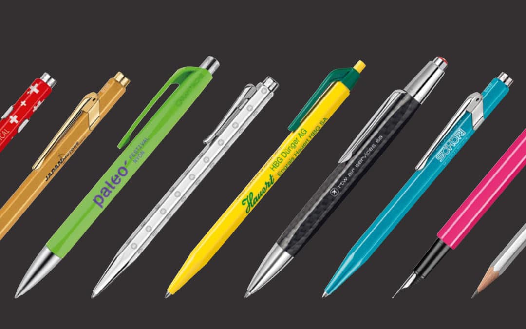 Pensez aux stylos Caran d’Ache fabriqués en Suisse.