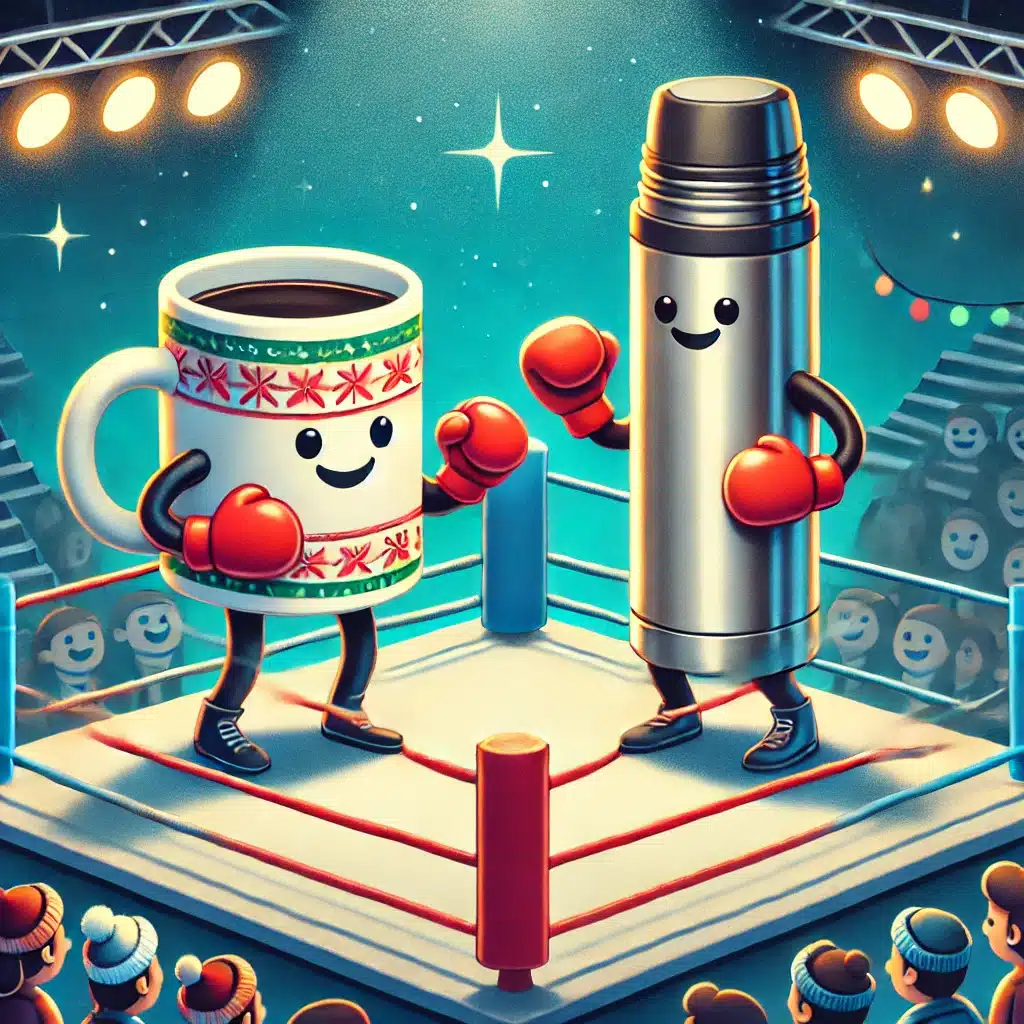 Duel de cadeaux d'entreprise de Noel : Le thermos vs le mug