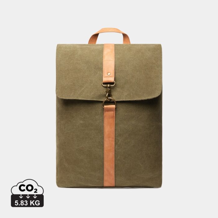 Sacs à dos basic durables couleur vert en Toile recyclé