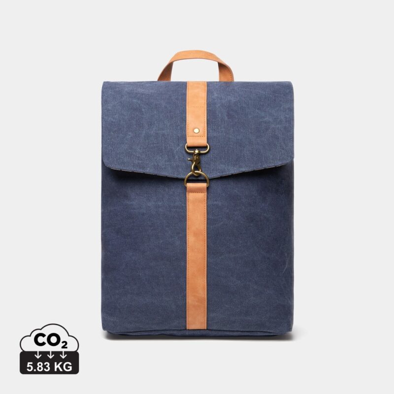 Sacs à dos basic durables couleur bleu marine en Toile recyclé