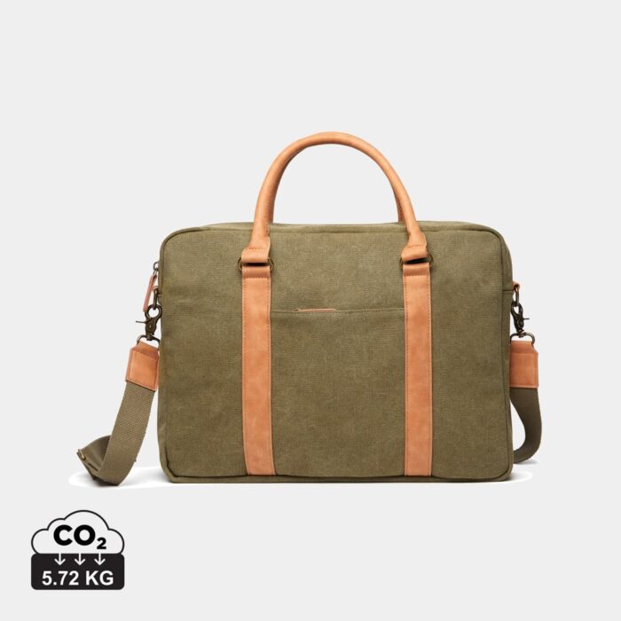 Sacs ordinateur Executive durables couleur vert en Toile recycléde la marque Vinga