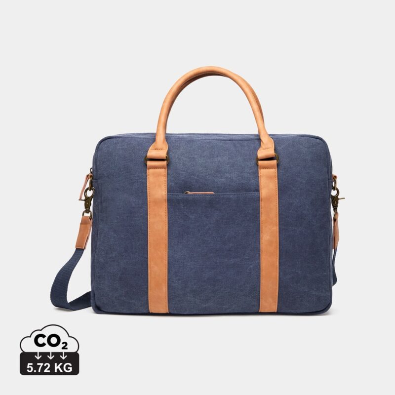 Sacs ordinateur Executive durables couleur bleu marine en Toile recycléde la marque Vinga