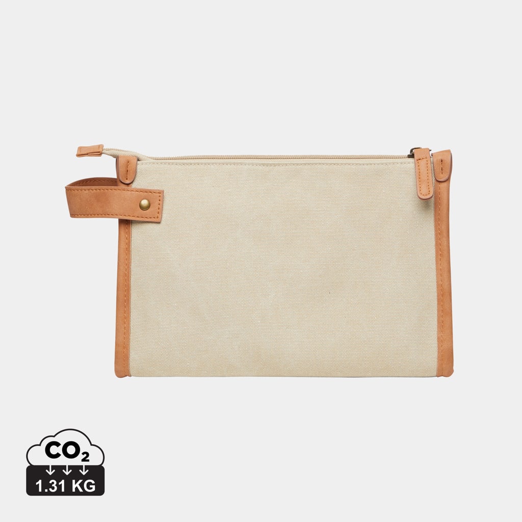 trousses_de_toilette_de_voyage_durables_vinga_toile_recyclé Trousses de toilette de voyage durables couleur beige en Toile recyclé