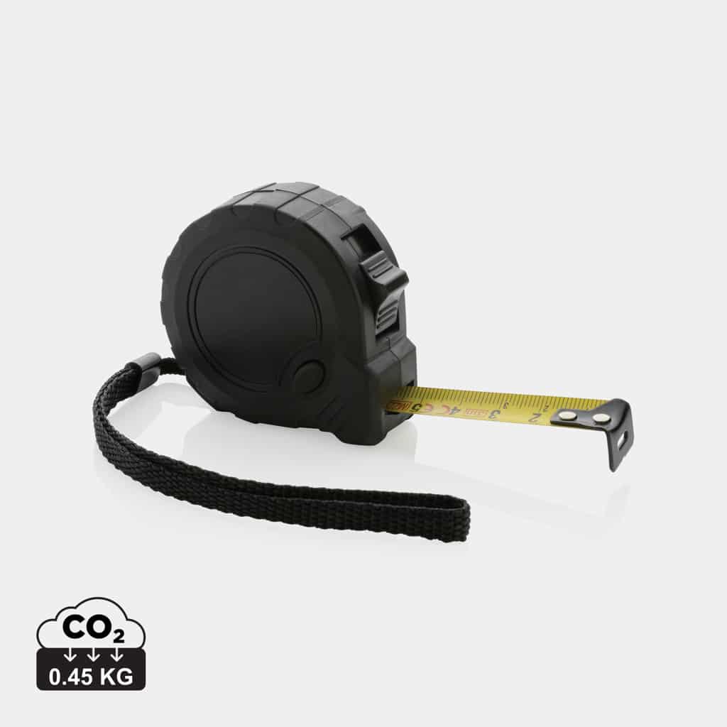 mètres_ruban_durables_xd_collection_abs_recyclé Mètres ruban durables couleur noir en ABS recyclé