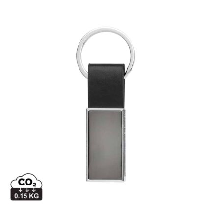 Porte-clés durables couleur noir en Alliage de zinc recycléde la marque XD Collection