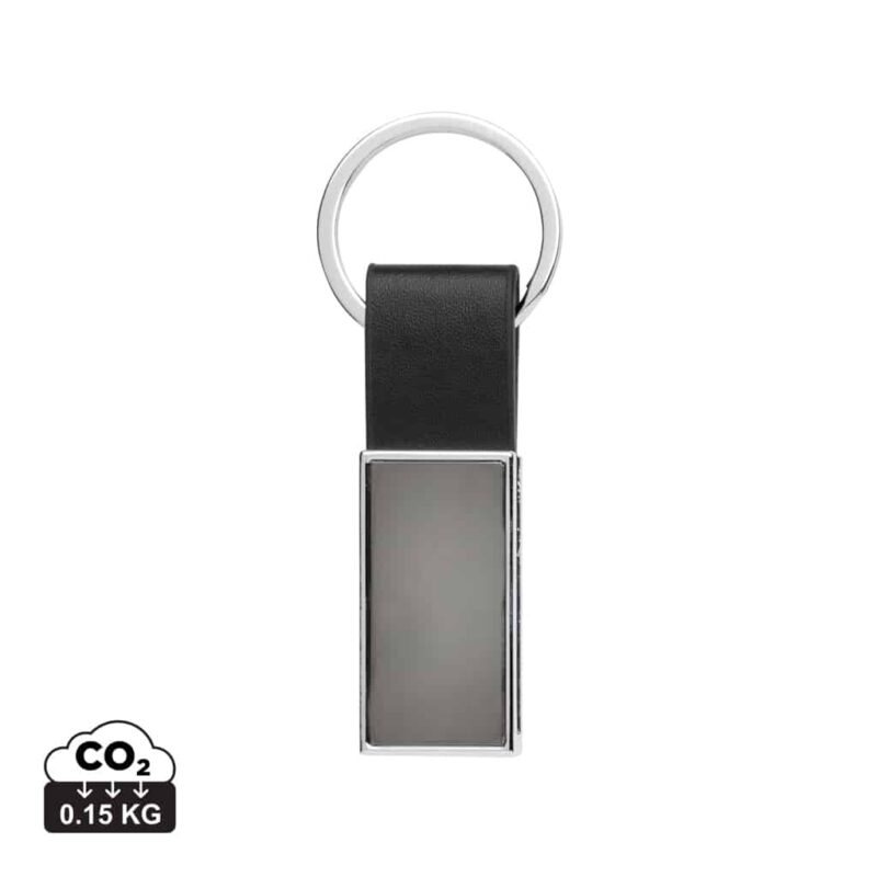 Porte-clés durables couleur noir en Alliage de zinc recycléde la marque XD Collection