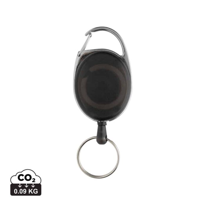 Porte-clés durables couleur noir en ABS recycléde la marque XD Collection