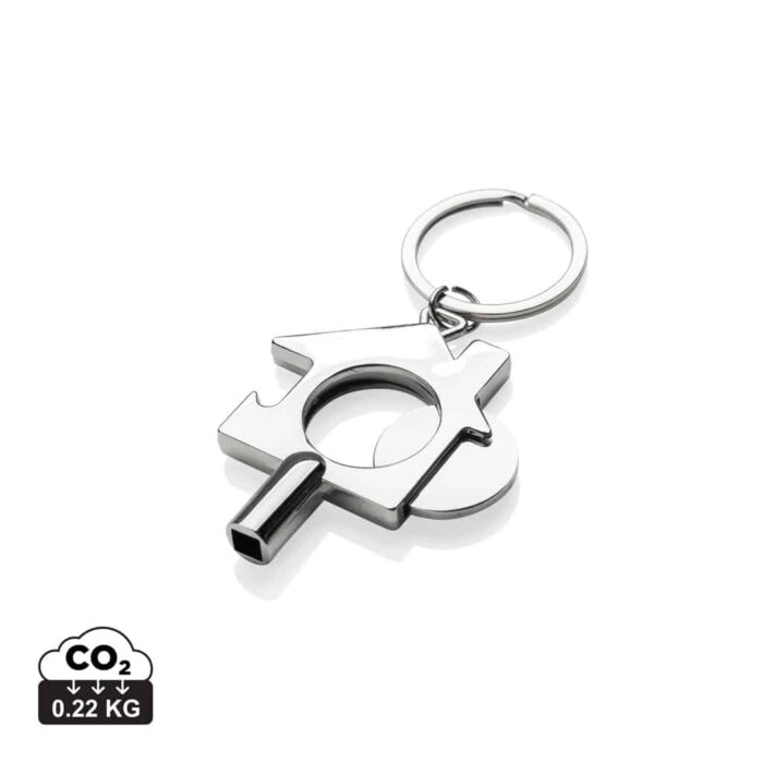 Porte-clés durables couleur argent en Alliage de zinc recycléde la marque XD Collection