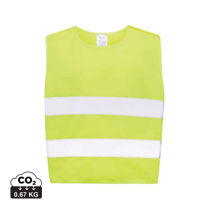 Gilets de sécurité durables couleur jaune en rPETde la marque XD Collection