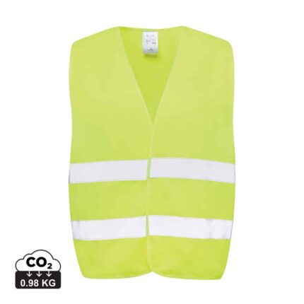 Gilets de sécurité durables couleur jaune en rPETde la marque XD Collection
