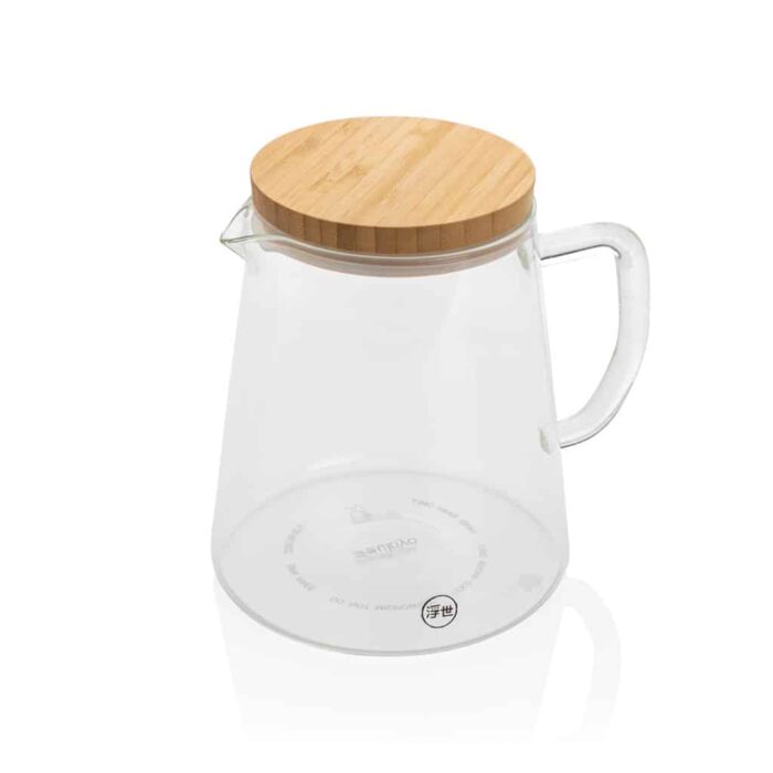 Carafe d'eau 1,2L en verre avec couvercle en bambou Ukiyo – Image 2