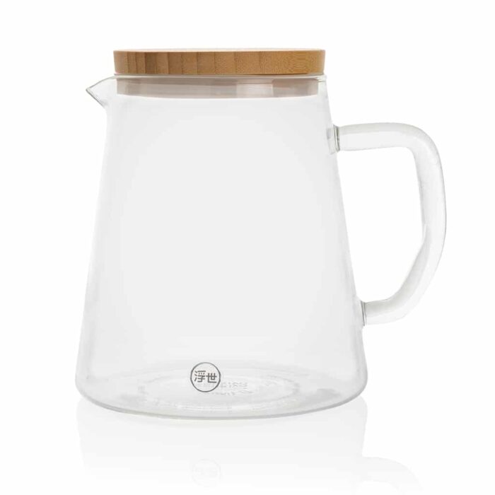 Carafe d'eau 1,2L en verre avec couvercle en bambou Ukiyo – Image 3
