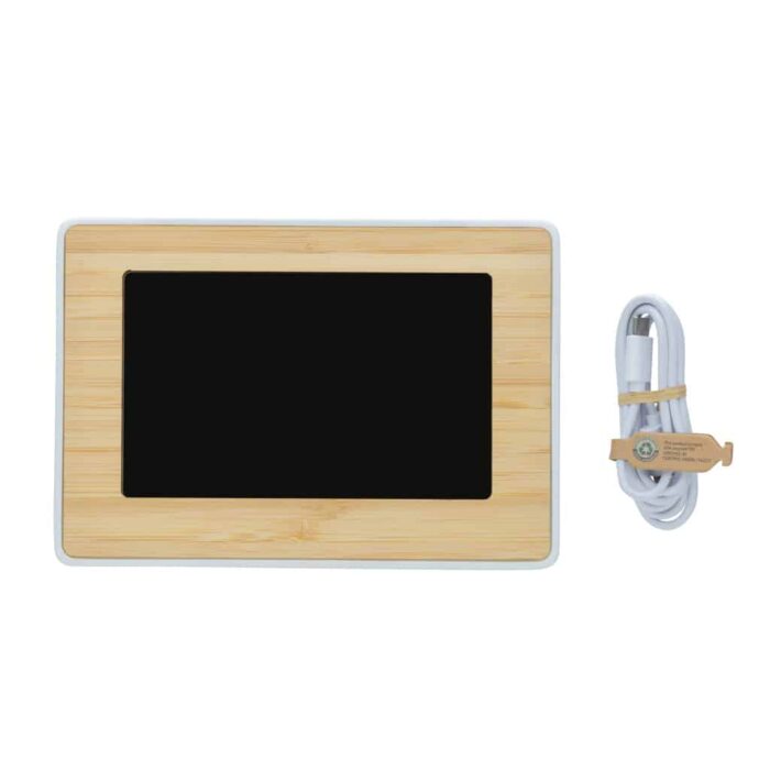 Horloge LED en bambou et plastique RCS Utah – Image 3