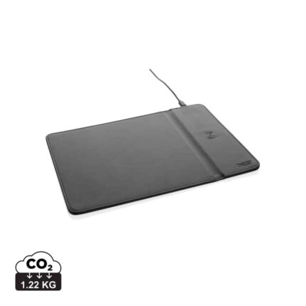 Chargeurs sans fil durables couleur noir en PU recycléde la marque Swiss Peak