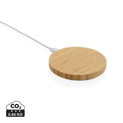 Chargeurs sans fil durables couleur marron en FSC® bambou