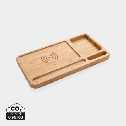 Chargeurs sans fil durables couleur marron en FSC® bambou