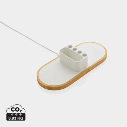 Chargeurs sans fil durables couleur blanc en FSC® bambou