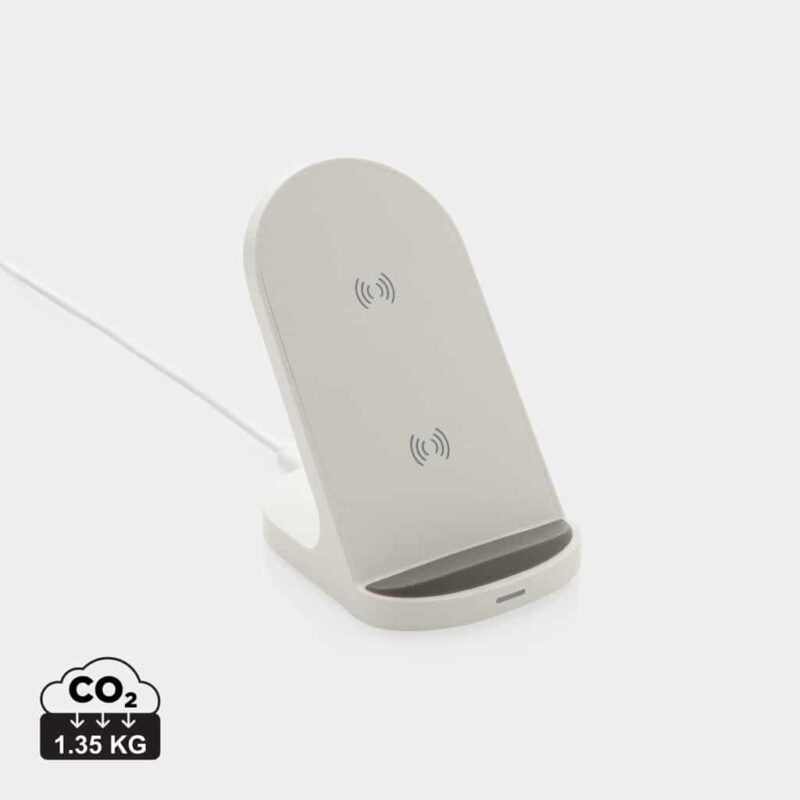 Chargeurs sans fil durables couleur blanc en ABS recycléde la marque XD Collection