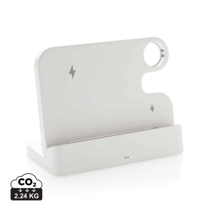 Chargeurs sans fil durables couleur blanc en ABS recycléde la marque XD Collection