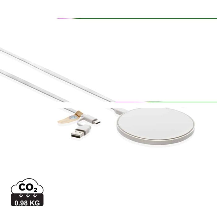 Chargeurs sans fil durables couleur blanc en ABS recyclé