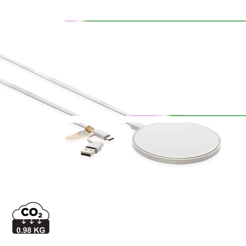 Chargeurs sans fil durables couleur blanc en ABS recyclé