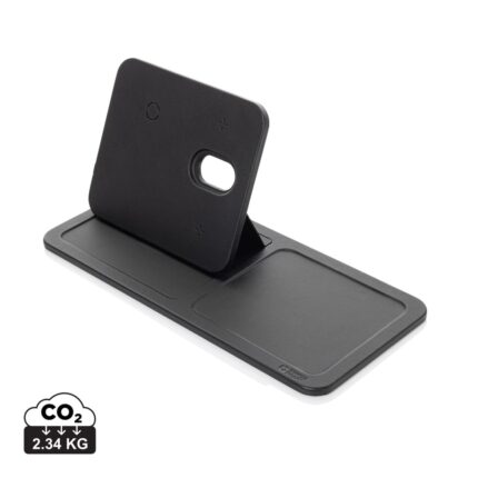 Chargeurs sans fil durables couleur noir en Polyester recycléde la marque Swiss Peak