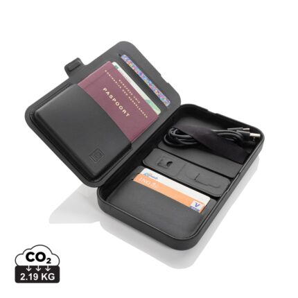 Chargeurs sans fil durables couleur noir en Polyester recycléde la marque Swiss Peak