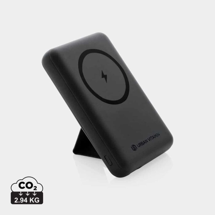 Powerbanks durables couleur noir en ABS recycléde la marque Urban Vitamin