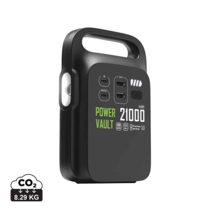 Powerbanks durables couleur noir en ABS recycléde la marque XD Collection
