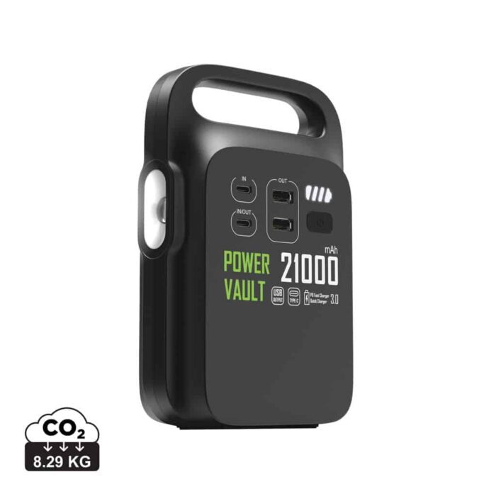 Powerbanks durables couleur noir en ABS recycléde la marque XD Collection