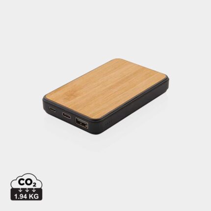 Powerbanks durables couleur marron en FSC® bambou