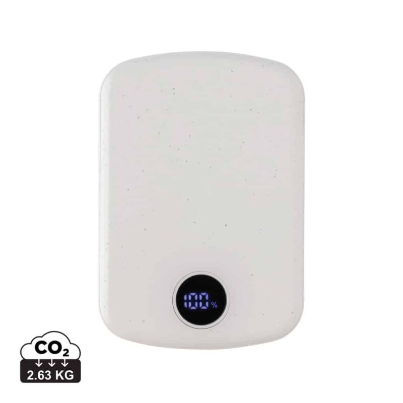 Powerbanks durables couleur blanc en ABS recycléde la marque XD Collection