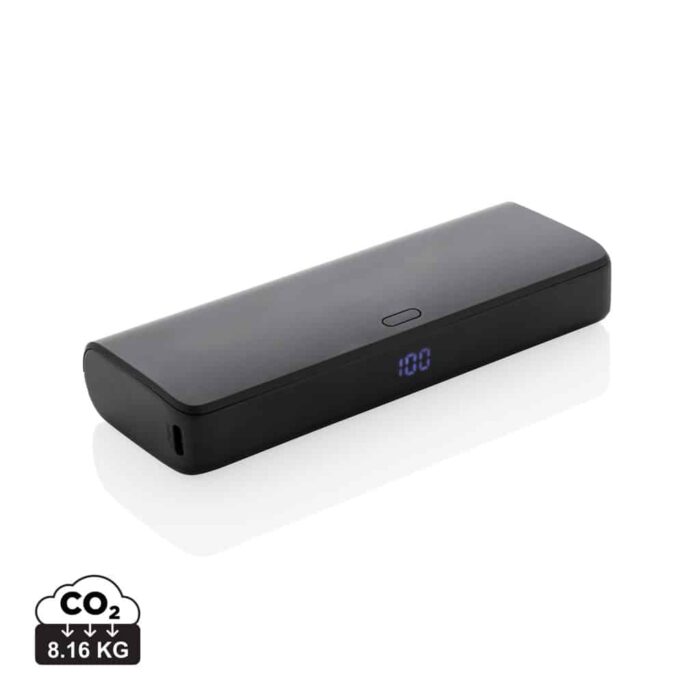 Powerbanks durables couleur noir en ABS recycléde la marque XD Collection