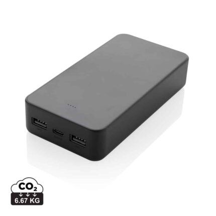 Powerbanks durables couleur noir en ABS recycléde la marque XD Collection