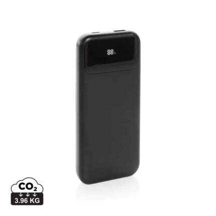 Powerbanks durables couleur noir en ABS recycléde la marque XD Collection