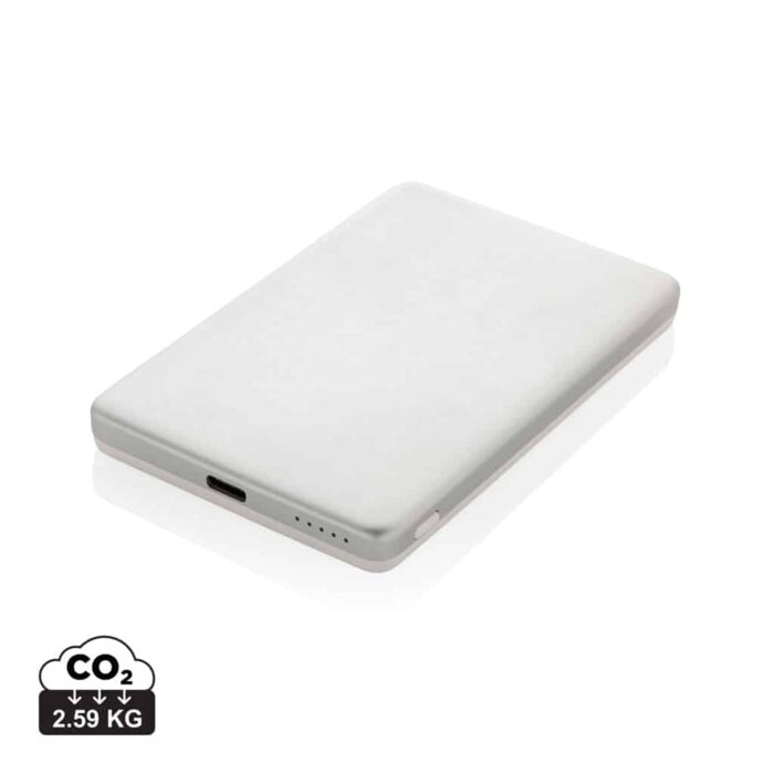 Powerbanks durables couleur argent en Alliage d'aluminium recyclé