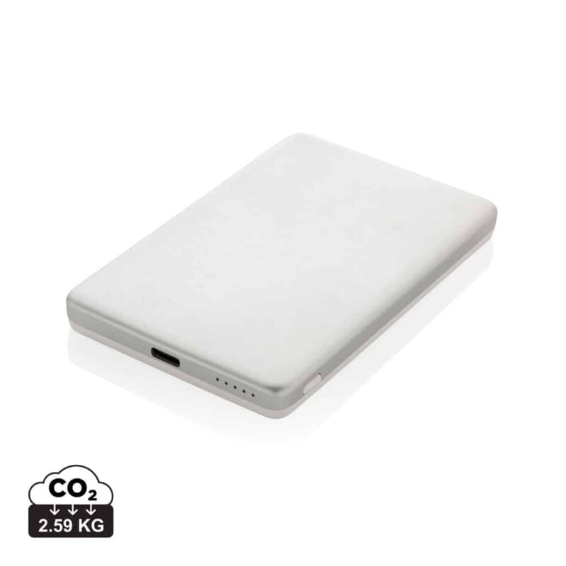 Powerbanks durables couleur argent en Alliage d'aluminium recyclé