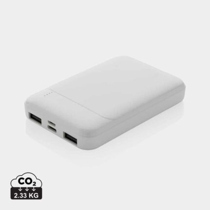 Powerbanks durables couleur blanc en ABS recycléde la marque XD Collection