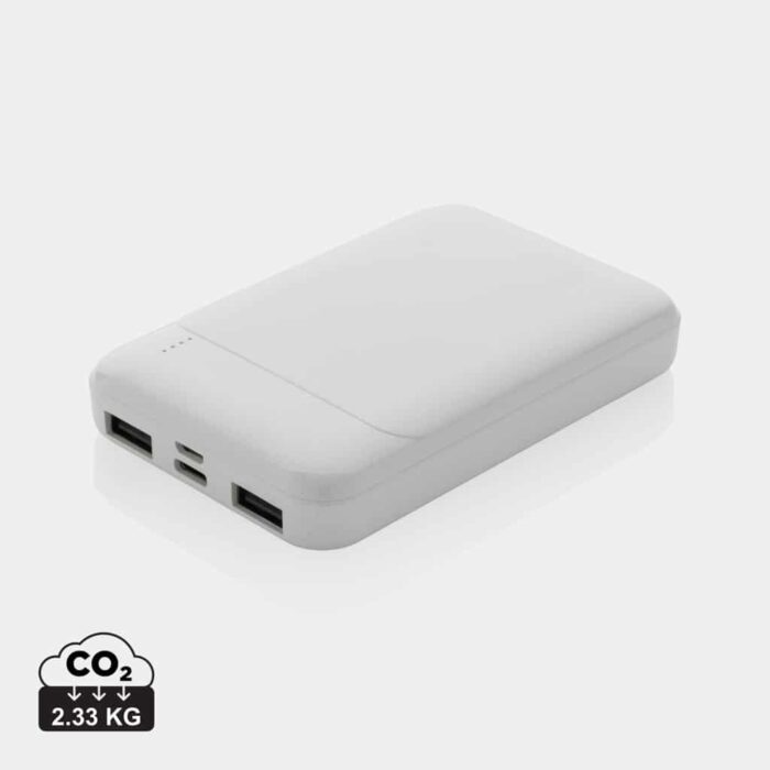 Powerbanks durables couleur blanc en ABS recycléde la marque XD Collection