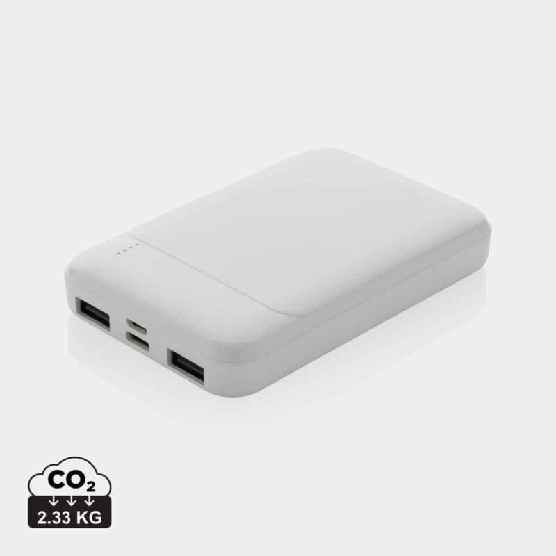 Powerbanks durables couleur blanc en ABS recycléde la marque XD Collection