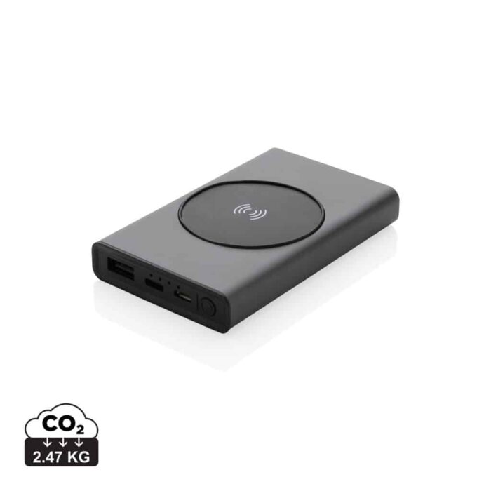 Powerbanks durables couleur gris en Aluminium recyclé