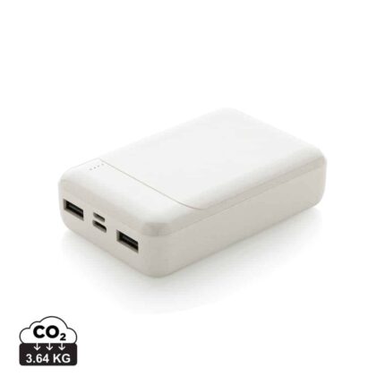 Powerbanks durables couleur blanc en ABS recyclé
