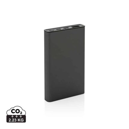 Powerbanks durables couleur gris en Aluminium recyclé