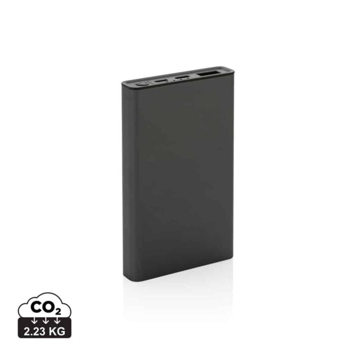 Powerbanks durables couleur gris en Aluminium recyclé