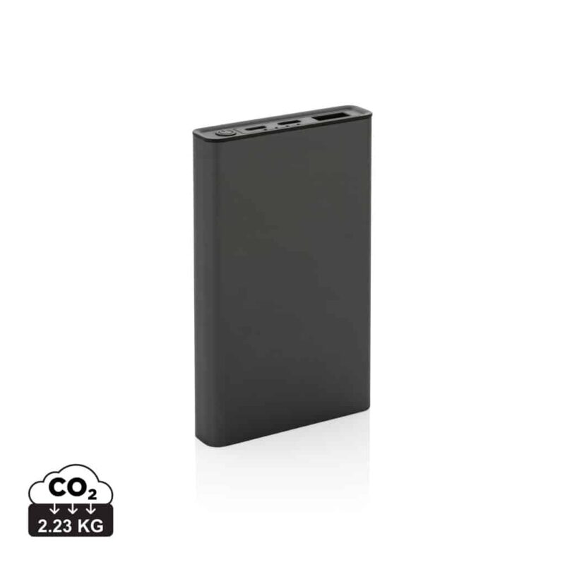 Powerbanks durables couleur gris en Aluminium recyclé
