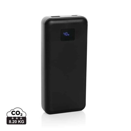 Powerbanks durables couleur noir en ABS recycléde la marque XD Collection