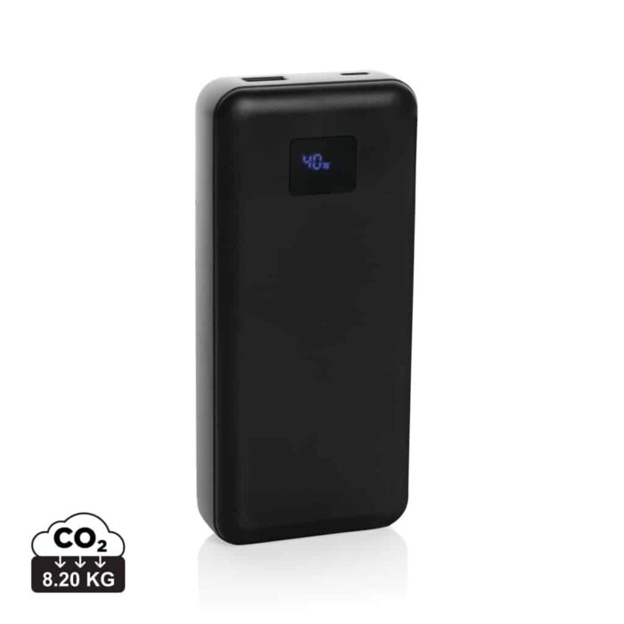 Powerbanks durables couleur noir en ABS recycléde la marque XD Collection