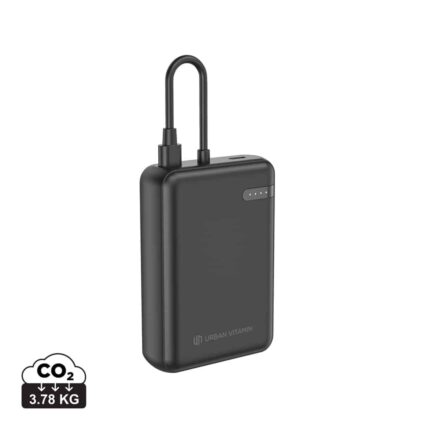 Powerbanks durables couleur noir en ABS recyclé