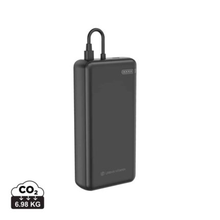Powerbanks durables couleur noir en ABS recyclé