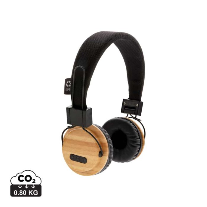 Casques audio  couleur marron en Bambou